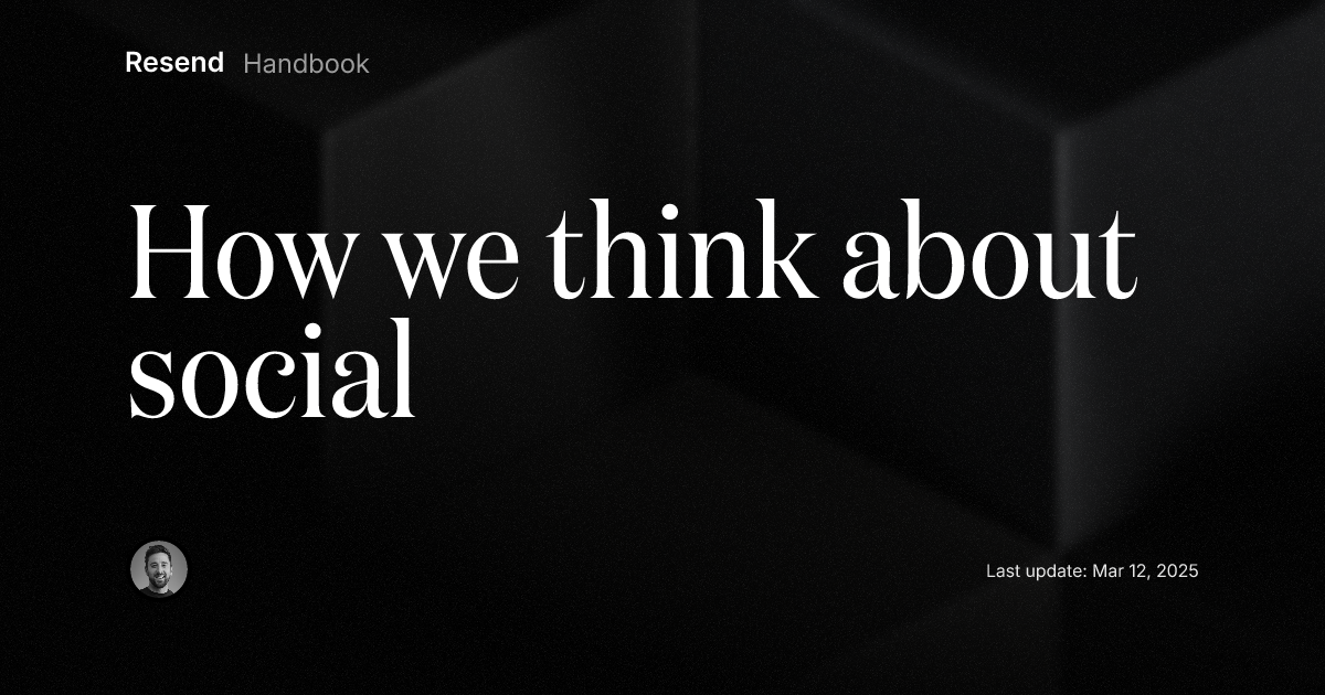 How we think about social