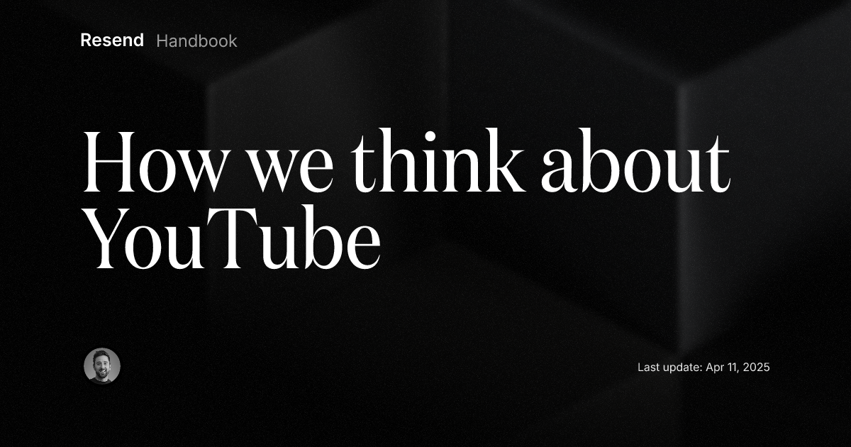 How we think about YouTube
