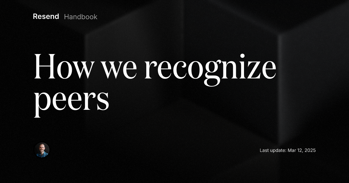 How we recognize peers