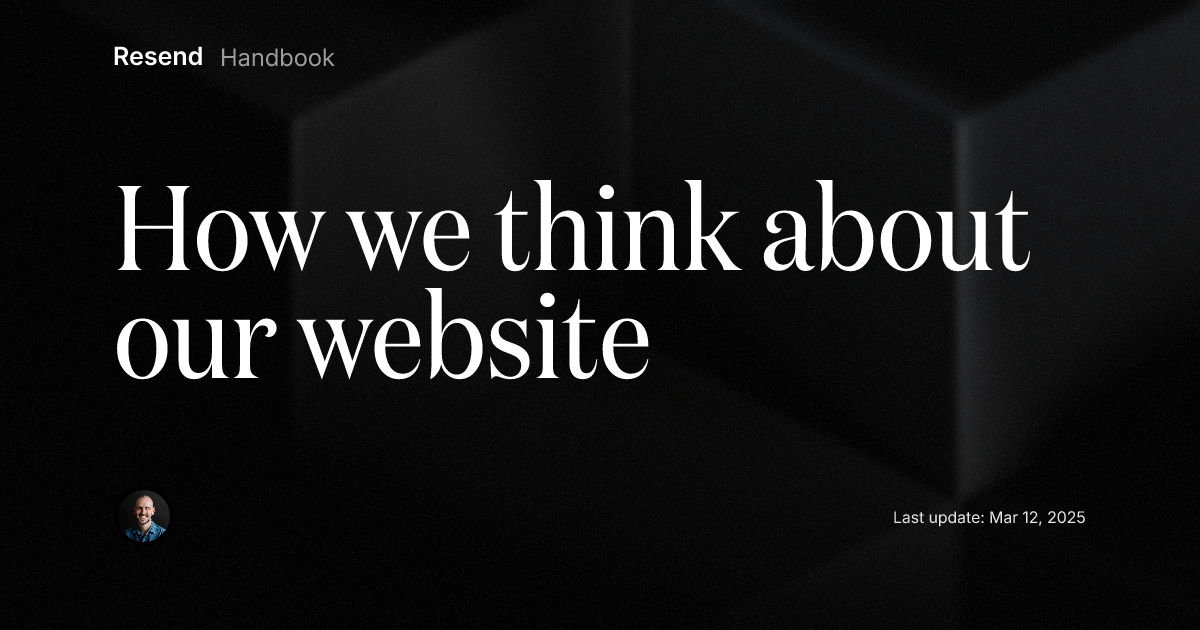 How we think about our website